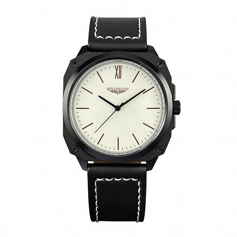 JYL Men's Watch Fashion Minimalist Quartz Leather Band