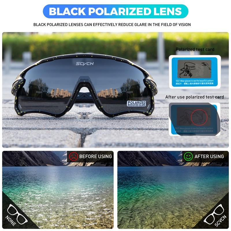 Occhiali da Ciclismo Fotocromatici SCVCN Occhiali da Sole per MTB Corsa Pesca UV400 Polarizzati Occhiali da Bicicletta Uomo Donna