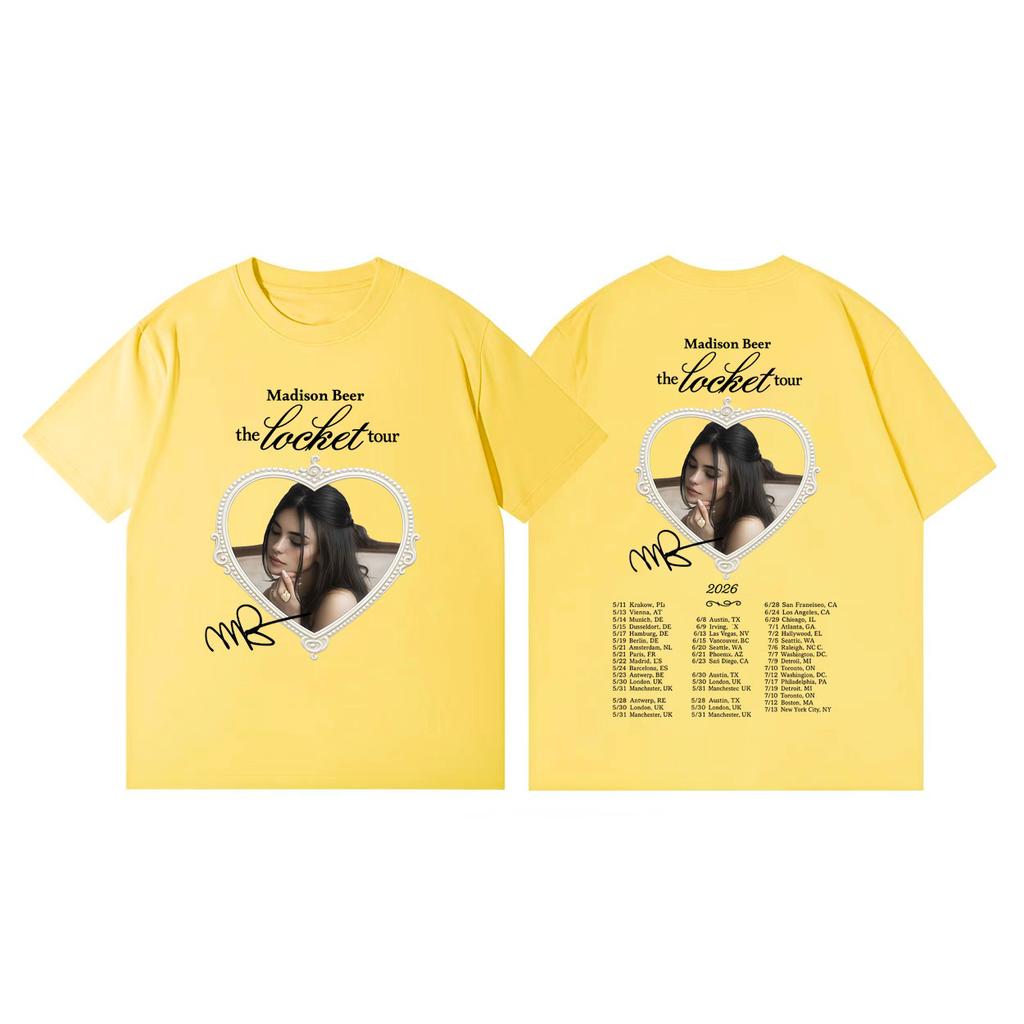 Madison Beer The Locket Tour 2026 Merch Tshirt Men Women Fashion Pop Music Short Sleeve T Shirt Summer Casual Loose Tshirts