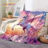 3D Cute Dream Unicorn Cartoon Girl Soft Flannel Blanket for Beds Bedroom Sofa Picnic,Throw Blanket for Outdoor Leisure Nap Gift