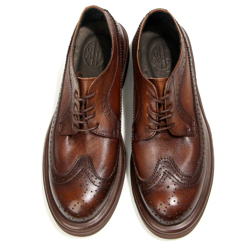 Genuine Leather Men'S Block Shoes Mens Business Shoes Luxury Newest Handmade Comfortable Man Casual Shoes Retro Men Leather Shoes