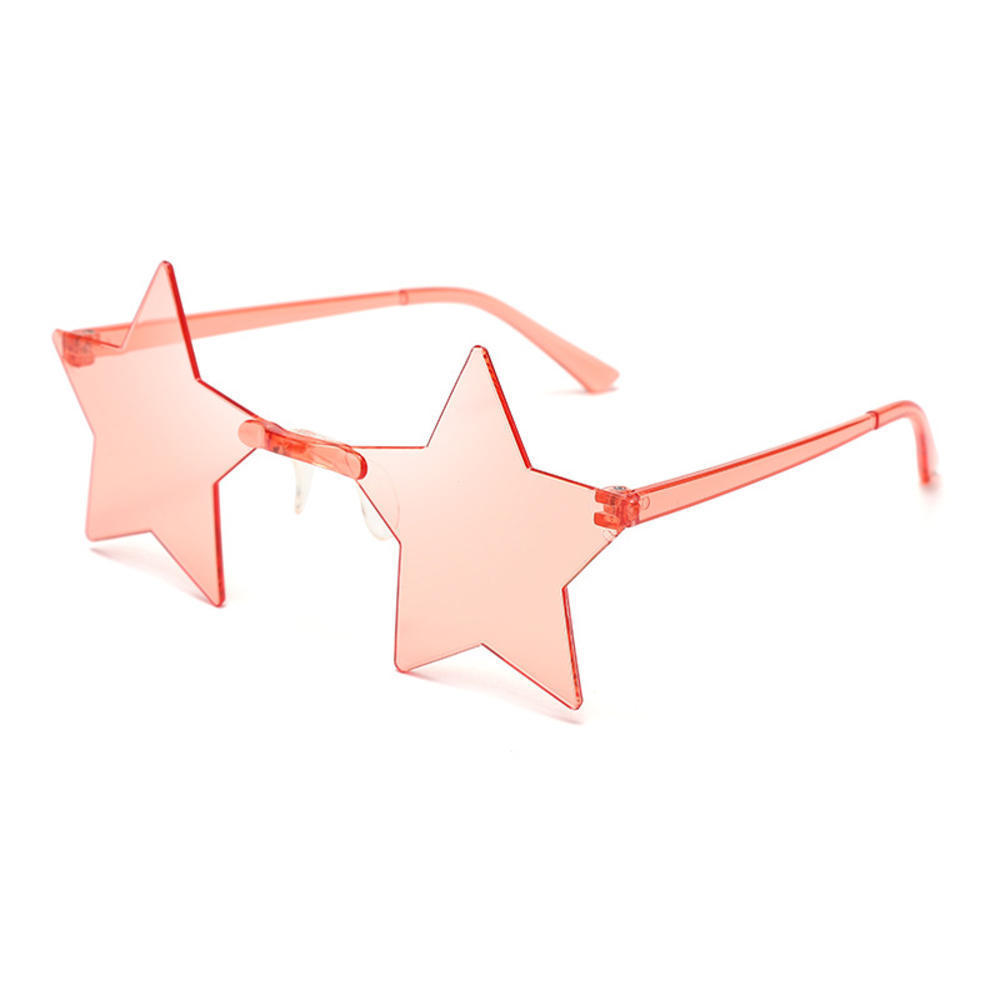 1Pc Frameless Star Shaped Solid Color Glasses For Cosplay Eyewear Cool Disco Glasses For Women Men Fashion Pentagram Sunglasses