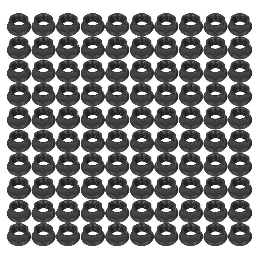 100Pcs M10 X 1.25 Hex Nut Carbon Steel Nut for 168F 170 188 Gasoline Generator Black
