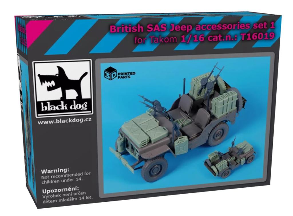 Black Dog British SAS Ton 4x4 Small Military Vehicle Accessory Set 1 Plastic Model Parts HAUT16019 1/16 1/4 No. (for Takom)