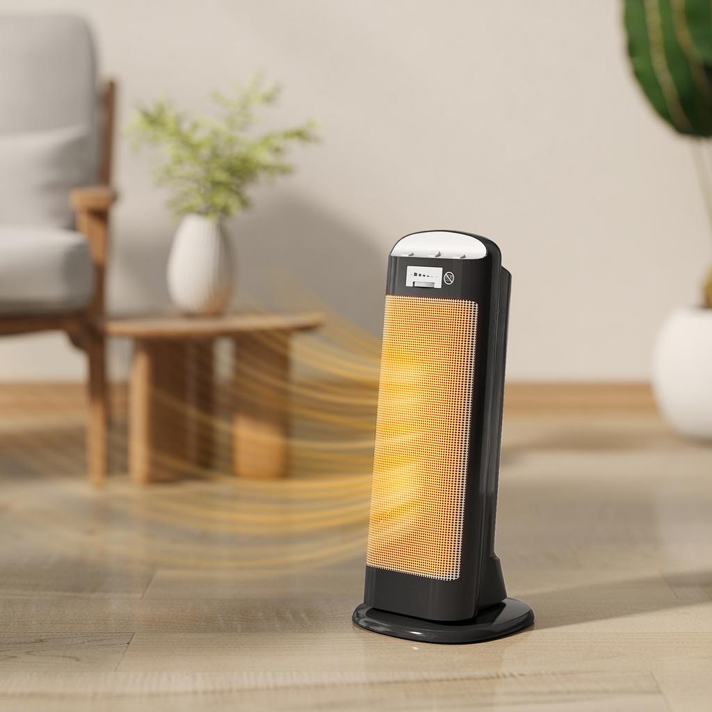 Ceramic Space Heater, 2000W Fan Electric Heater with 4 Modes, Adjustable Thermostat, 55 degrees Oscillation