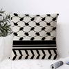 Keffiyeh Scarf Checkered Cushion Cover Eco Linen Pillow Case DoubleSided Print Breathable  Durable Hidden Zipper Home Decor