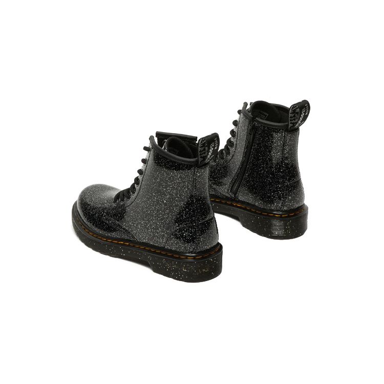 Dr. Martens Junior 1460 Sequin Shiny Sole Trendy Casual Zipper Boots Kids Boots Black 27050001