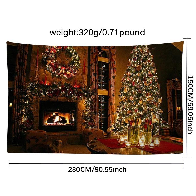 

1 шт. Гобелен с рождественской елкой и венком — идеально подходит для украшения вашего дома в этот праздничный сезон! 230x150cm