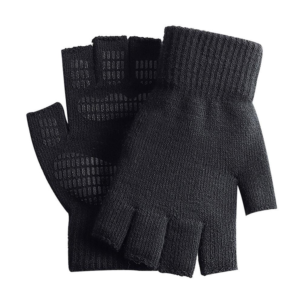 

Two Finger Nylon Half Finger Outdoor Man Gloves Mittens Driving Mittens Cycling Gloves black-half finger no letter