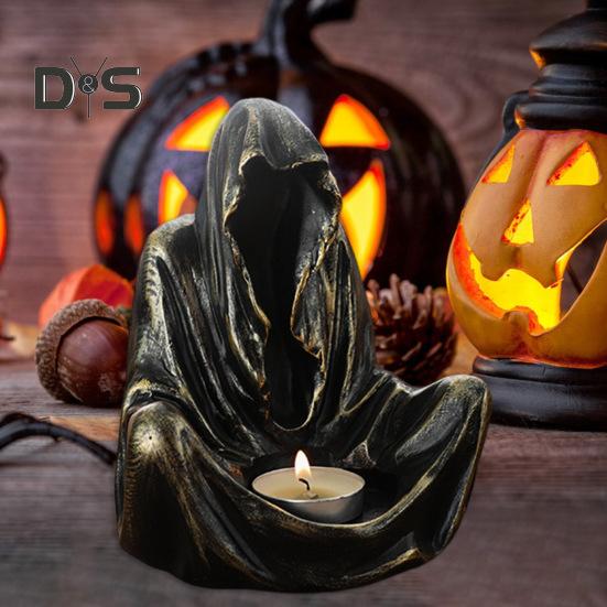 Halloween Ghost Wizard lysestake harpiks figur duftende telys stearinlys lysestake bord midtpunkt Desktop dekorasjon Festival gave