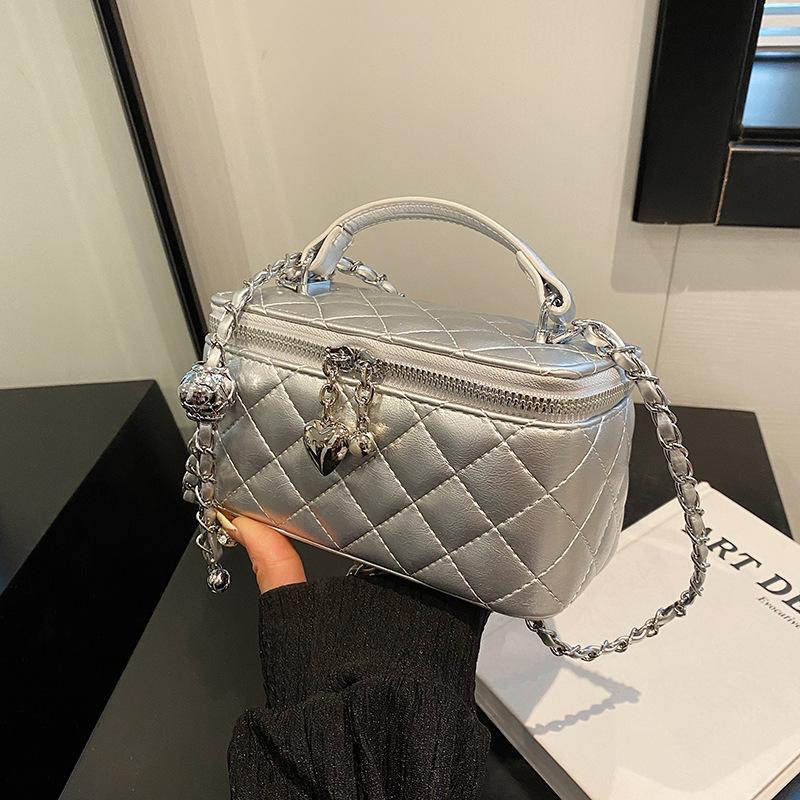 Niche fashion portable box bag women's new versatile diamond chain bag shoulder messenger bag