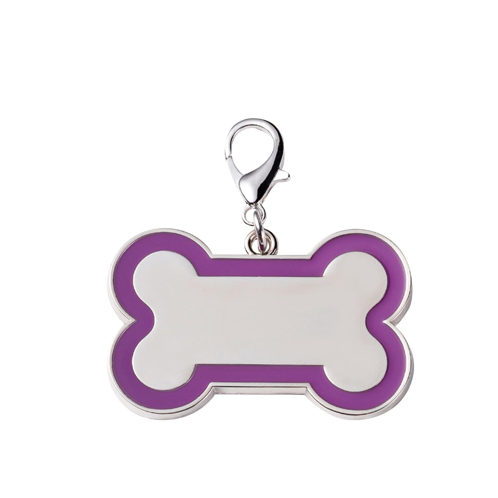 

Идентификационные бирки для домашних животных в форме косточки с цветным дизайном, персонализированные бирки для собак и кошек, индивидуальная гравировка с 5 строками текста с обеих сторон One Size фиолетовый