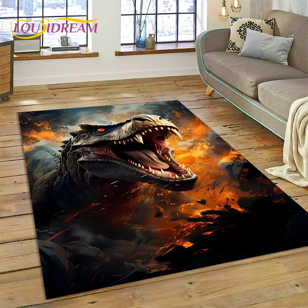 3D Cartoon Jurassic Park Dinosaur Dino Rug Carpet for Living Room Bedroom Decor,floor Mat Non-slip Decoration for Sofa Doormat