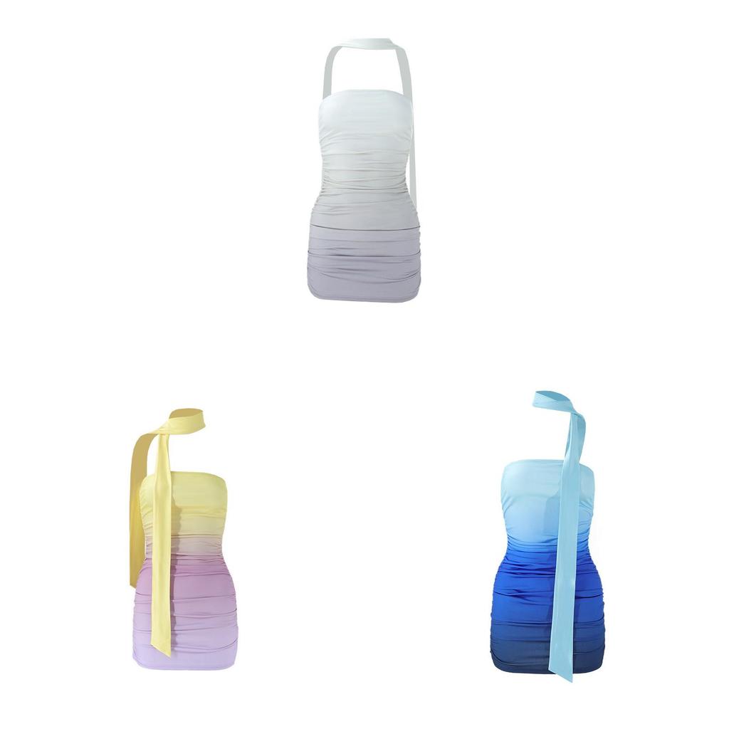 Sexy Womens Nightclub Dress With Gradient Pattern And Sleeveless Design For Summer