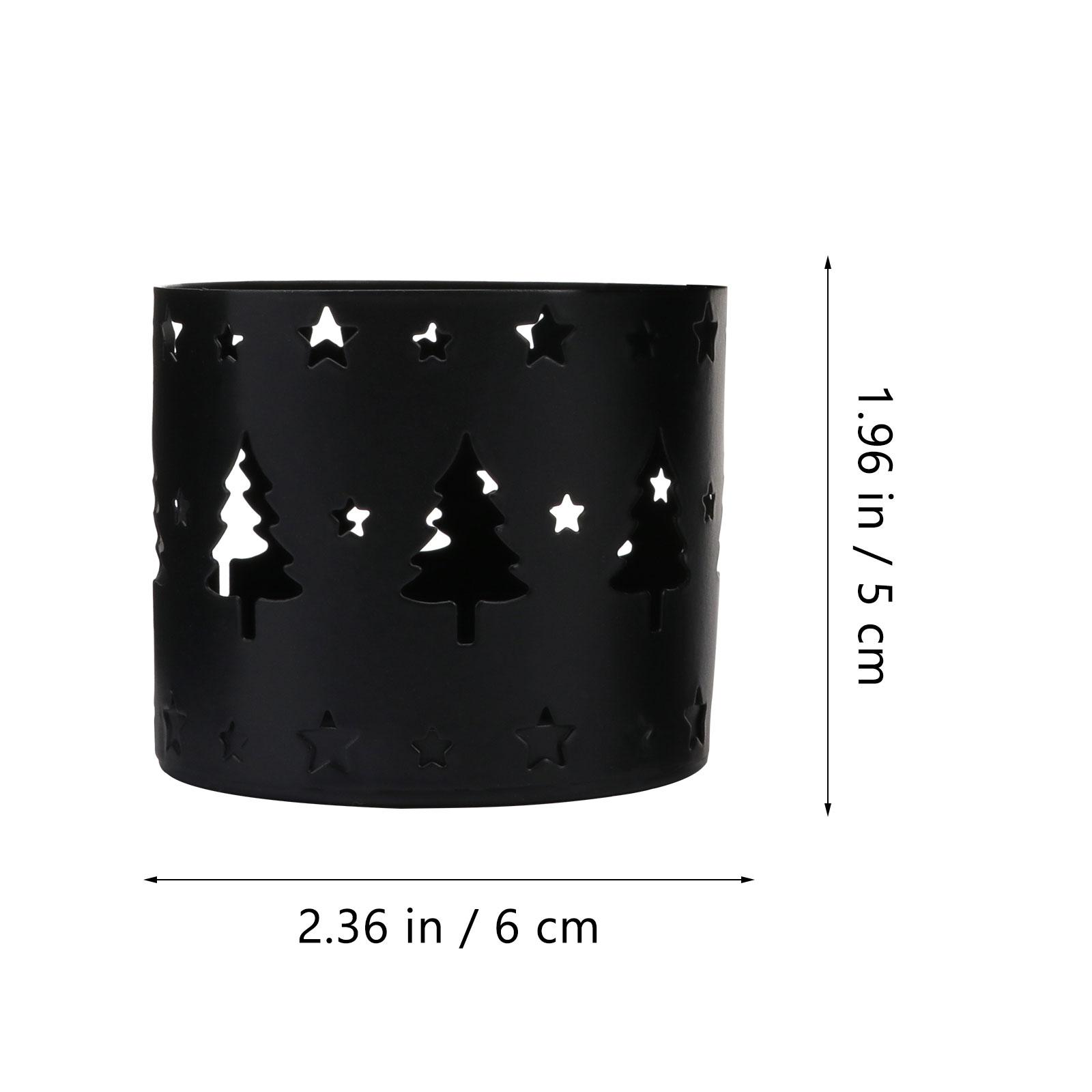 

3pcs Hollow Holder Iron Christmas Decorative Tea Light Stand For Tabletop Party Wedding Desktop Xmas Candlestick Home чорний