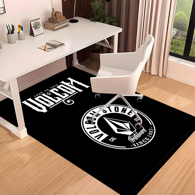 V-VOLCOM LOGO3 Printed Absorbent Washable Carpet, Non-Slip Bathroom Mats, Kitchen Rugs, Yoga Mat,Living Room Entrance, Camping Picnic Rugs