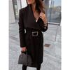 French-Inspired Wool Wrap Coat 2025 - V-Neck Single Breasted Coatigan W/ Cinched Belt, Tailored Fully Lined Outerwear for Office To Gala