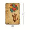 Metal Poster Retro Cat Balloon Vintage Wall Art Home Decor