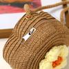 Cute Handmade Straw Bag Flower Shape Woven Shoulder Bag Summer Beach Bag for Children Girls