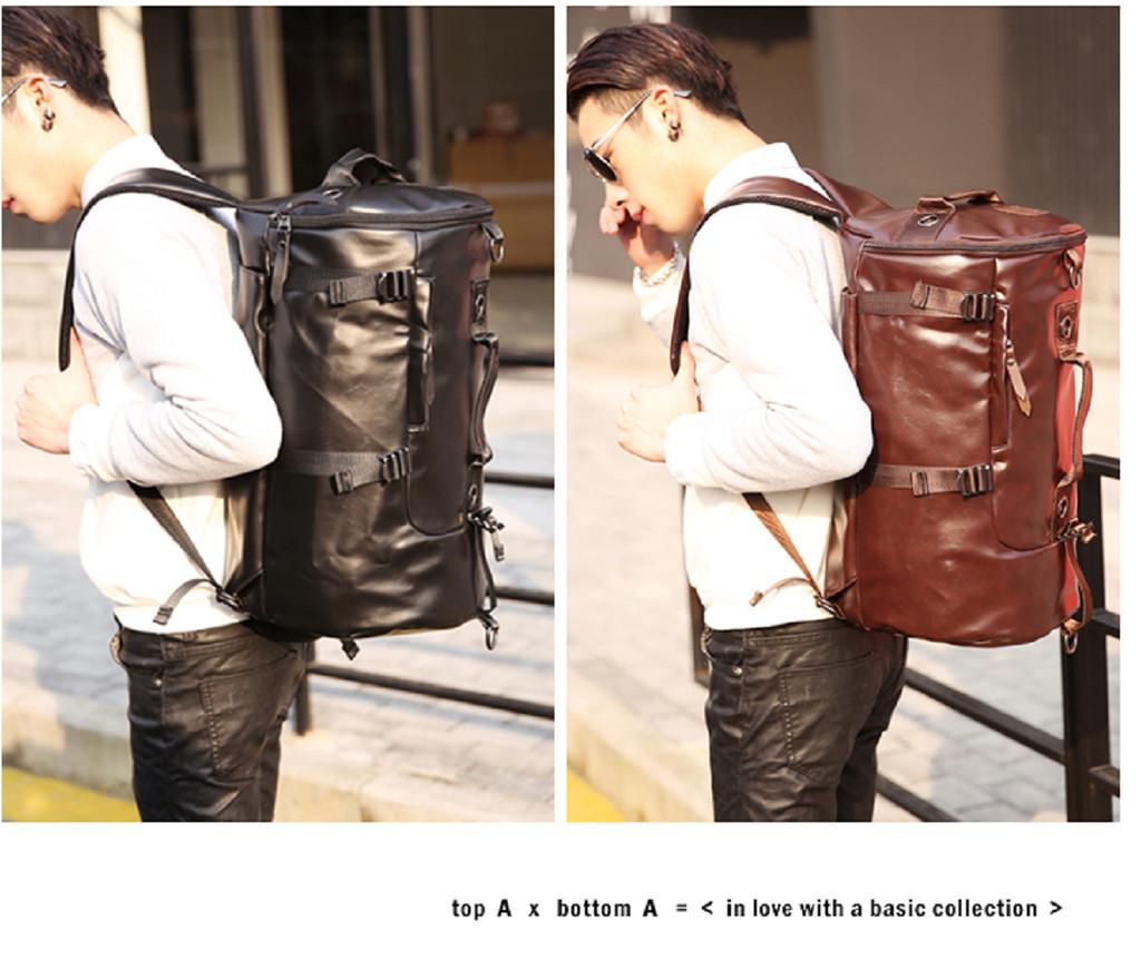Geräumige Große Herren Reise-Duffle-Tasche Sport-Gepäcktasche Mit Hochwertigem Leder Und Schultergurten