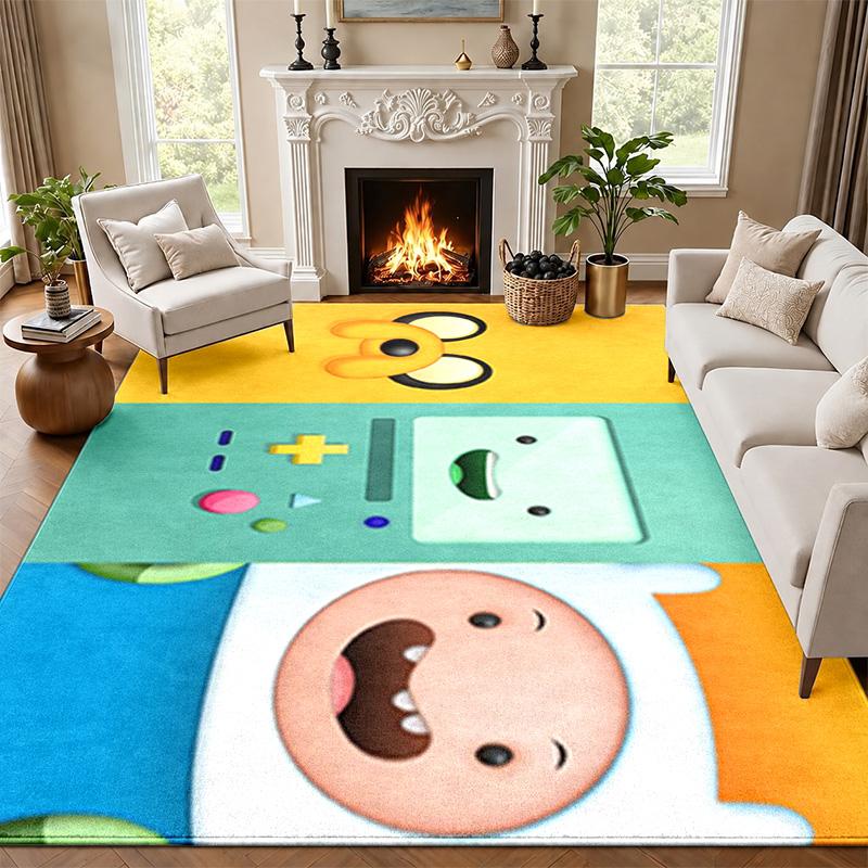 Adventure Time Carpet Door Mat for Living Room or Bedroom Protective Mat Under Chair Office Decoration Christmas Gift Birthday Present
