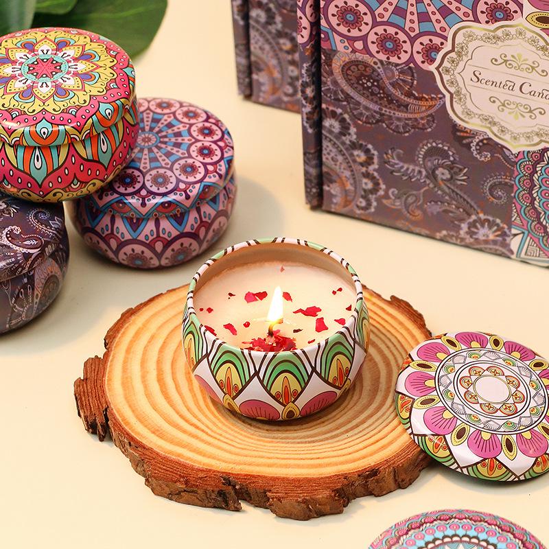Southeast Asia Osmanthus Scented Candle Gift Set - Soy Wax Dried Flower Tin