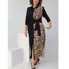 2024 European & American Women's Spring/Summer Fashion Print Lapel Cardigan Dress