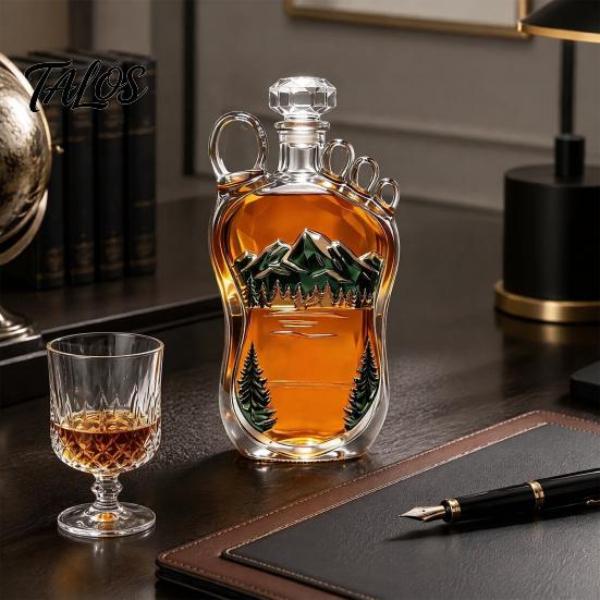 Glass Liquor Bottle Sasquatch Foot Whiskey Bottle, Shaped Wine Decorative Decanter for Home Kitchen Bar Parties