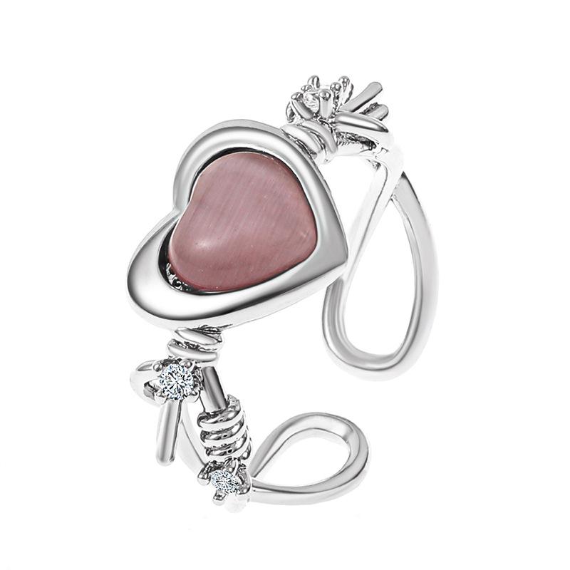 Double-Layer Zircon Love Flower Ring - Adjustable, Luxury Japanese & Korean Design