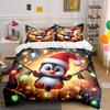 Festive Penguin Glow Bedding Sets Duvet Cover Sets Duvet Covers Pillowcases(1*Duvet Cover 2*Pillowcases Without Duvet Insert)