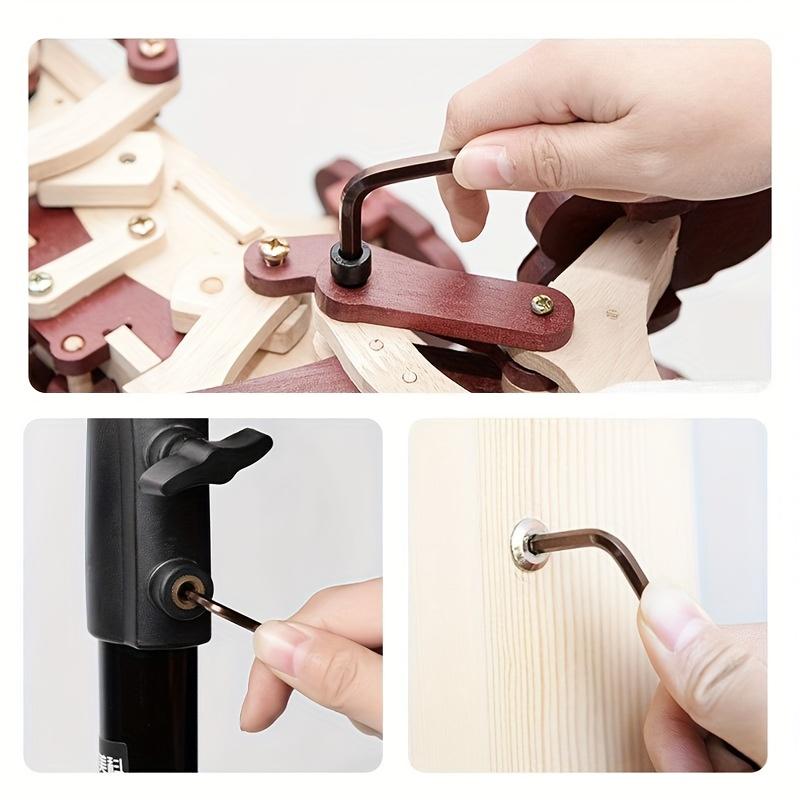 9-Piece Set L-Style Inner Hex Wrenches Alloy S2 Ball Head High Hardness Plum Blossom Wrenches for Precision Mechanical Work