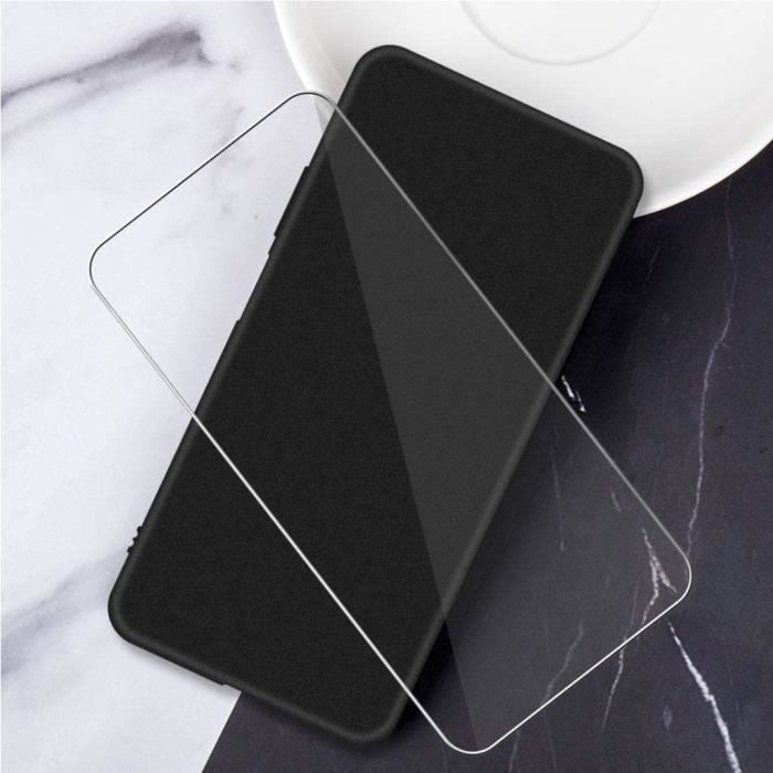 Coque pour Samsung Galaxy A22 5G - Noir - Souple TPU - Anti-Chute - Verre Trempé - Protection écran