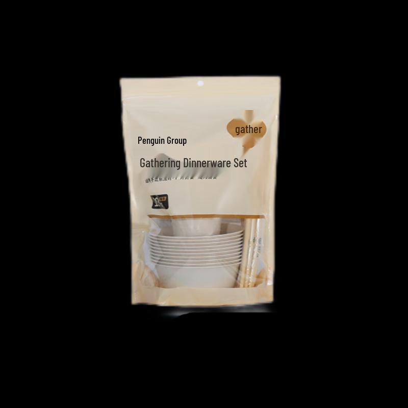 Penguin Group Disposable Rice Husk Tableware Set
