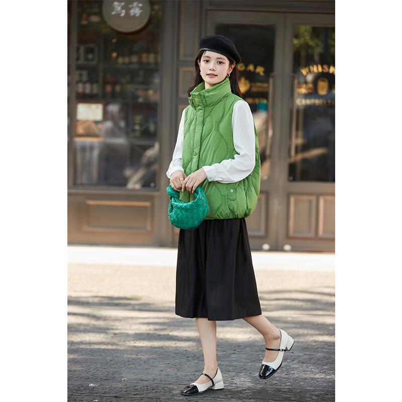 Fengxun Women's Casual Stand Collar Down Vest