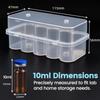 3/5/7/10mL 2/10/24-Slot Vial Storage Case Plastic Stackable Microtube Storage Box Clear Freezer Tube Box Diabetic Supplies