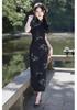 2026 New Chinese Style Silk Cheongsam: Summer-Autumn Retro Long Dress, Slim Fit, Double Layer for Banquets & Performances