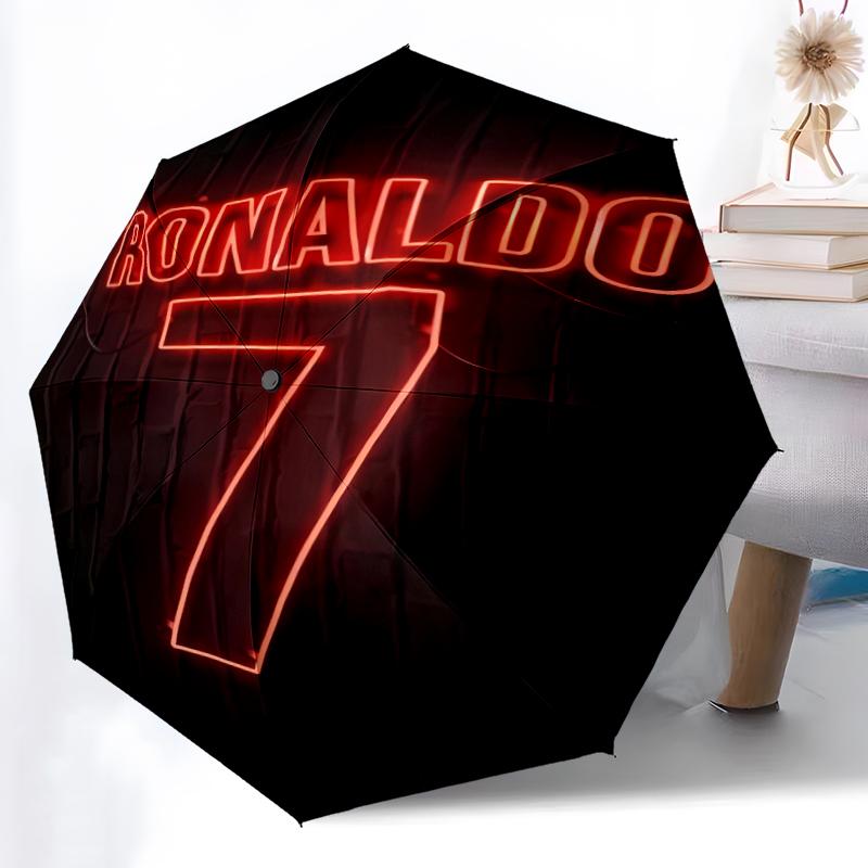 1pz Ombrello Automatico Robusto a 8 Stecche, Ombrello Manchester United Manchester City, Stampato Digitalmente, Ombrello Pieghevole per Uso Esterno in Movimento