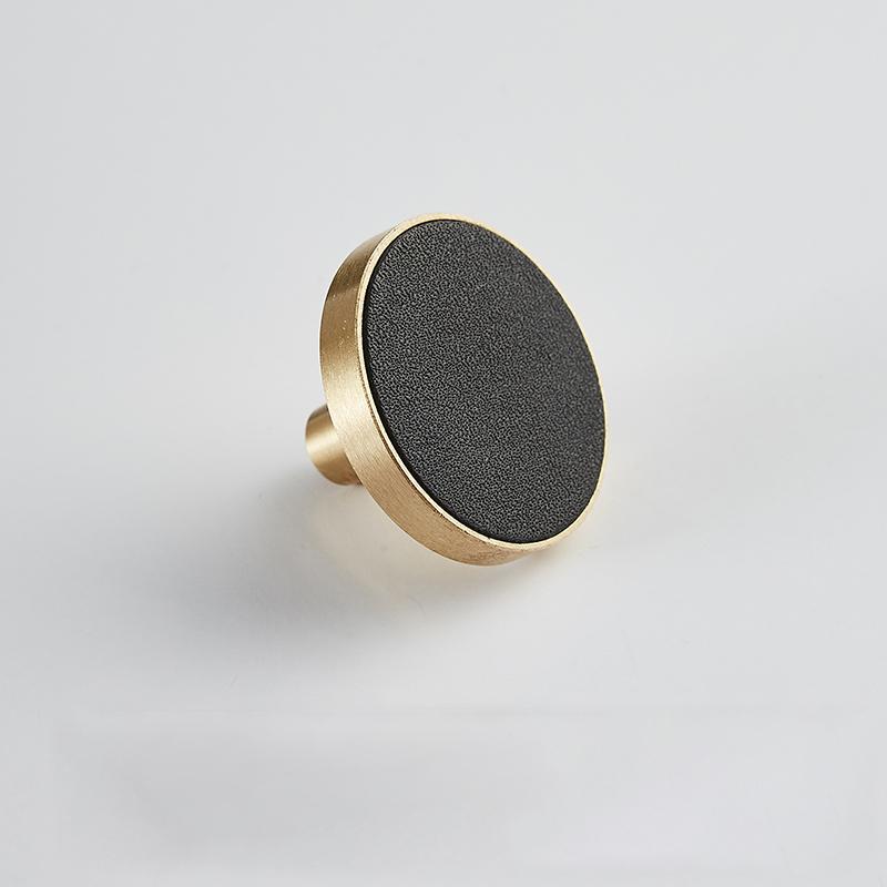Maniglia a Pomello Rotonda per Mobili in Pelle Satinata Maniglia per Ante di Armadi e Credenze per Cassetti di Guardaroba Accessori in Ottone per Cucina