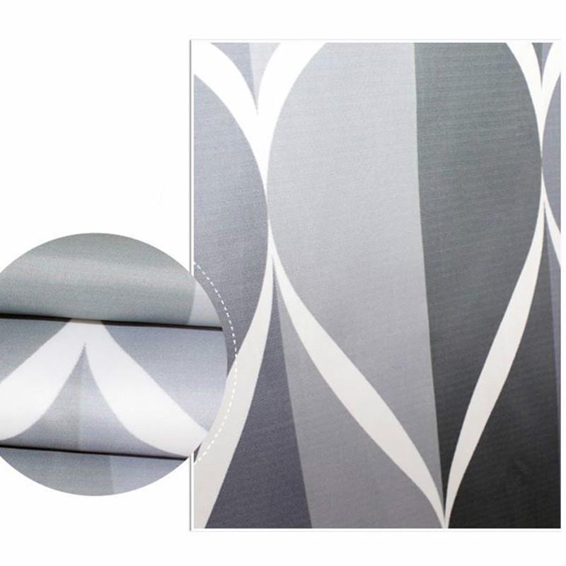Simple Gray Shower Curtain Waterproof Bathroom Curtain with Hook Home Bathroom Decoration