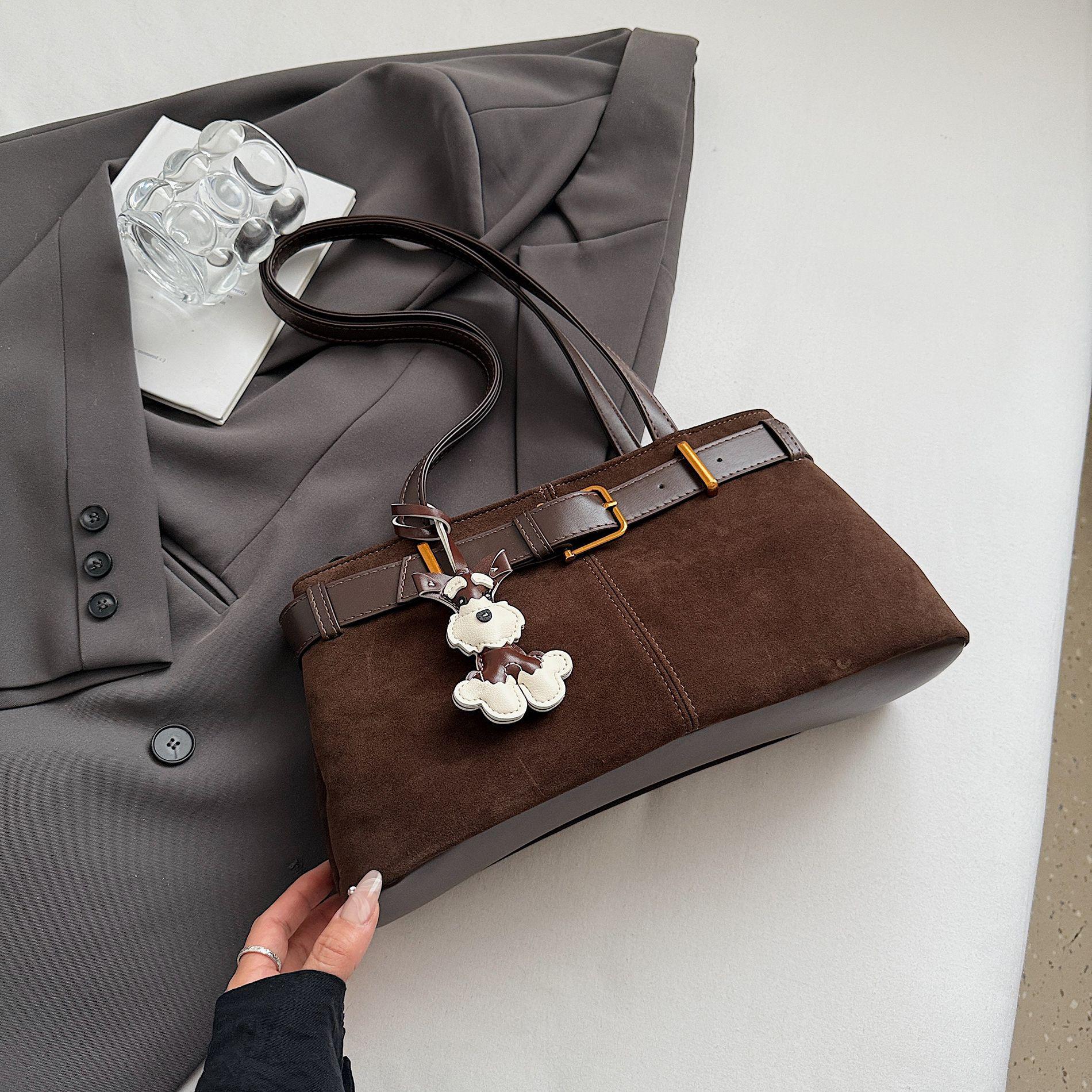 

Retro High-End Shoulder Bag: New Niche Design, Trendy & Large Capacity Handbag Without Pendant кофейный