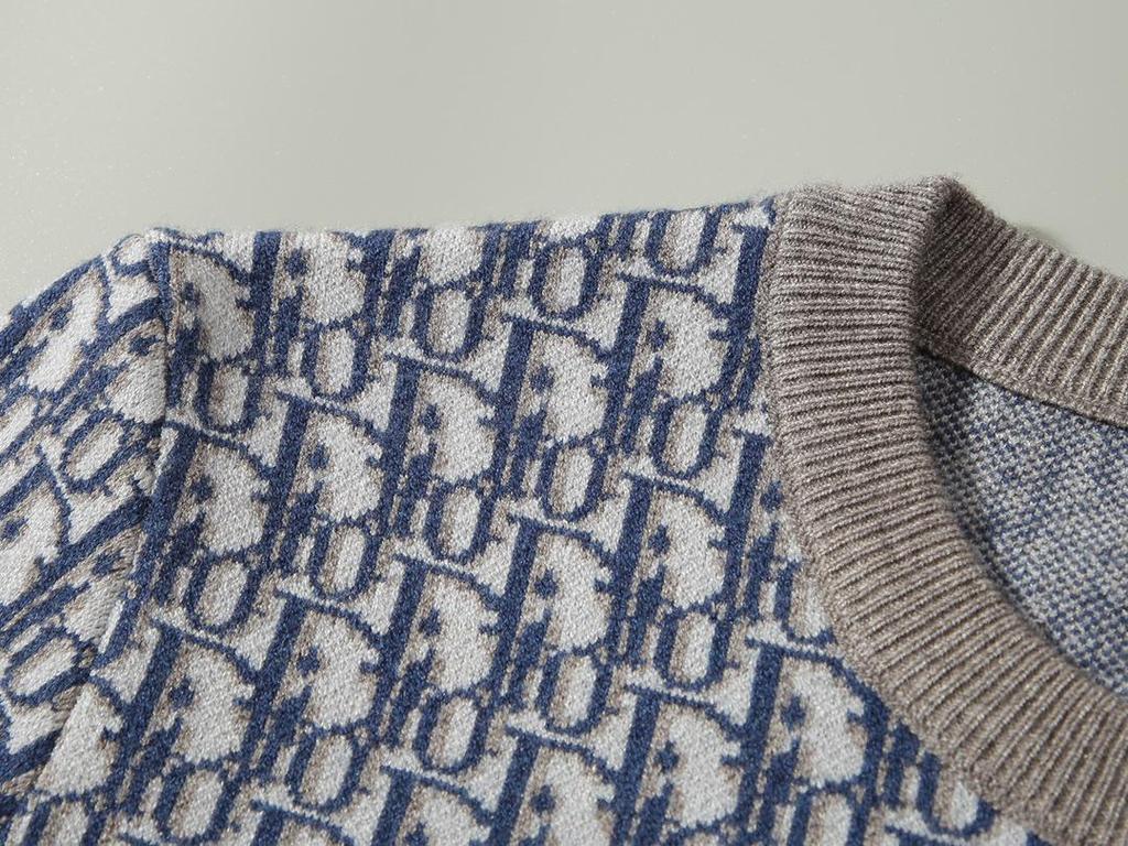 Pánský evropský lehký luxusní podzimní/zimní žakárový svetr s potiskem písmen