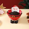 Santa Claus Ceramic Pet Bowl: Elevated Anti-Tip Design with Neck Protection for Cats and Dogs