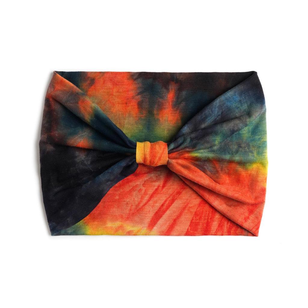 Fascia per capelli tie-dye sportiva e da yoga da donna extra larga da 18 cm