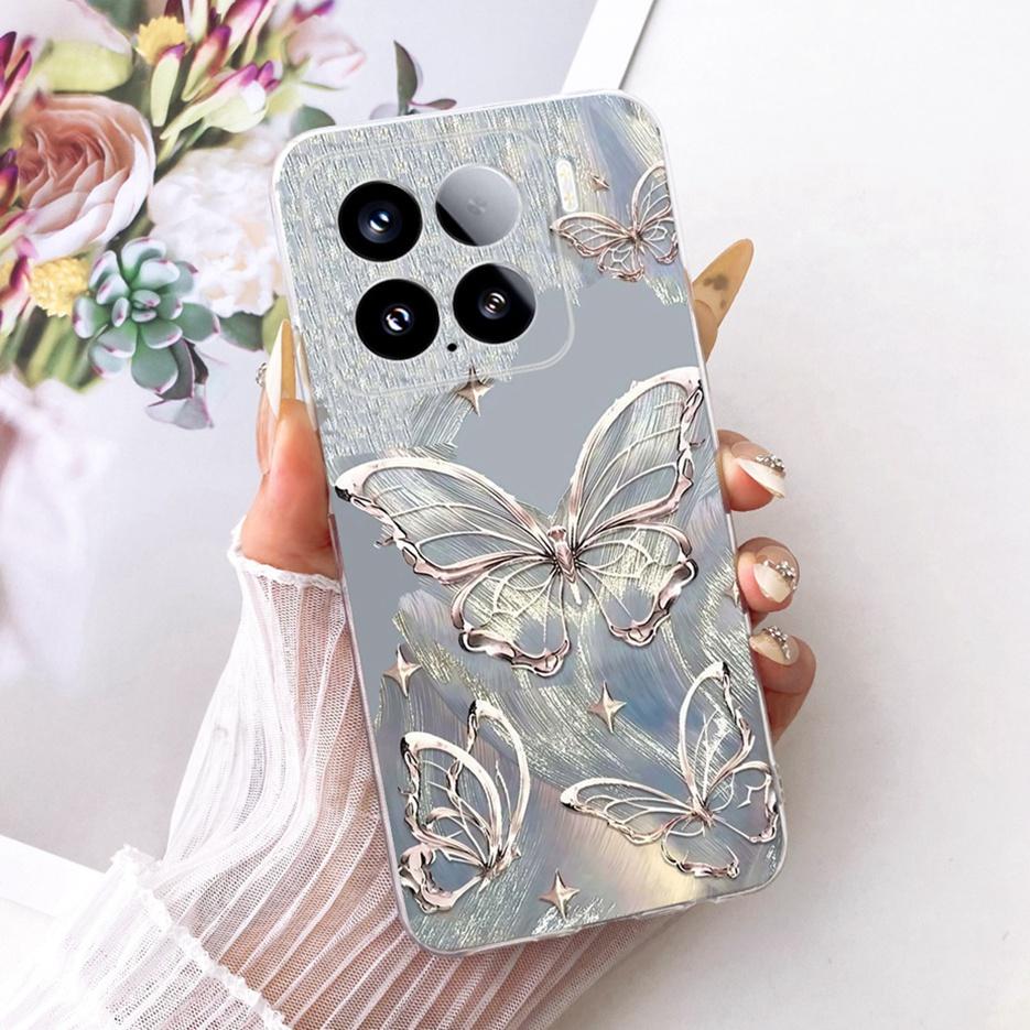 For Xiaomi Mi 15 Pro 5G Case Luxury Butterfly Painted Cover Soft Silicone Phone Case For Xiaomi 15 Pro Mi15 Pro 5G Fundas Bumper