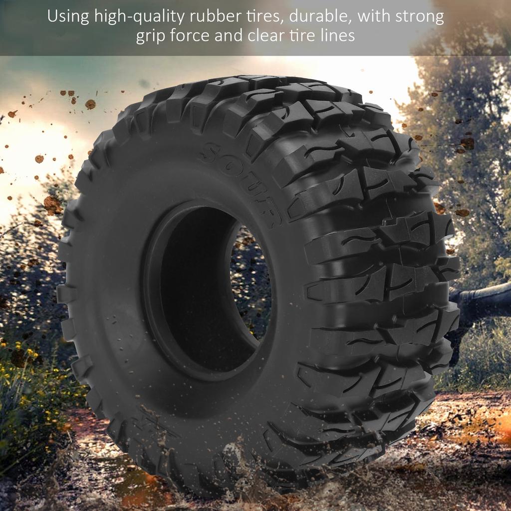 4Pcs Remote Control Rubber Tires Tyres Replacement for SCX10/TRX4/TRX6 1/10 RC Crawler