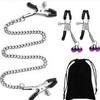 Triple-Bell Nipple Clamps Set for Women's Sensual Play and SM Experience