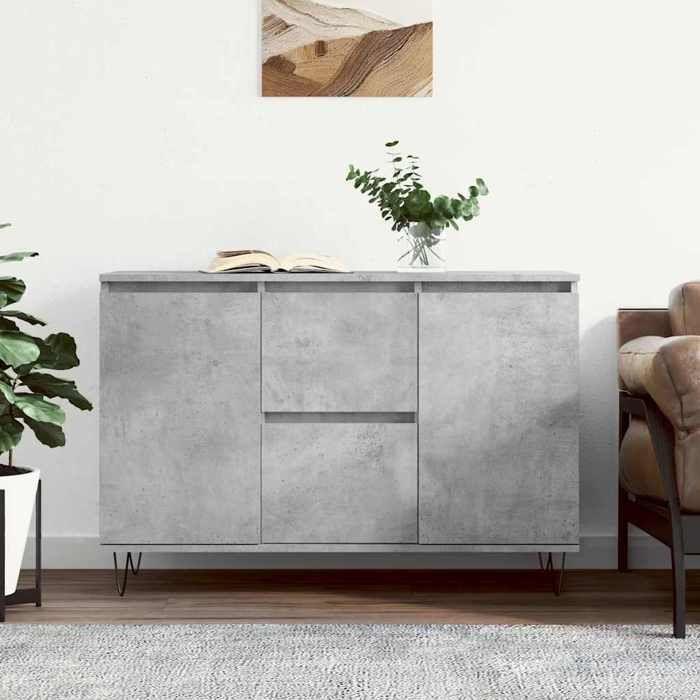 VidaXL Buffet, Armoire Latérale avec Pieds, Meuble de Rangement, Organisateur de Salon Salle de Séjour Intérieur, Gris Béton 827208