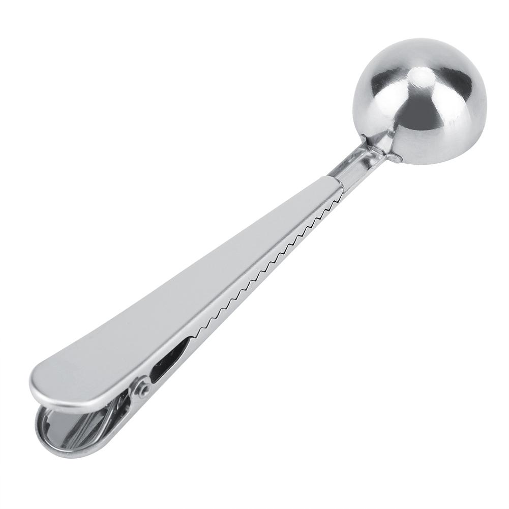 Multifunctional Coffee Spoon Stainless Steel Scoop With Sealing Clamp Cafe Tool