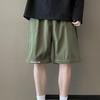Men Pants Zipper Detachable Solid Color Elastic Waist Drawstring Loose Streetwear American Temperament Straight Wide Leg Cargo Pants Men Clothes