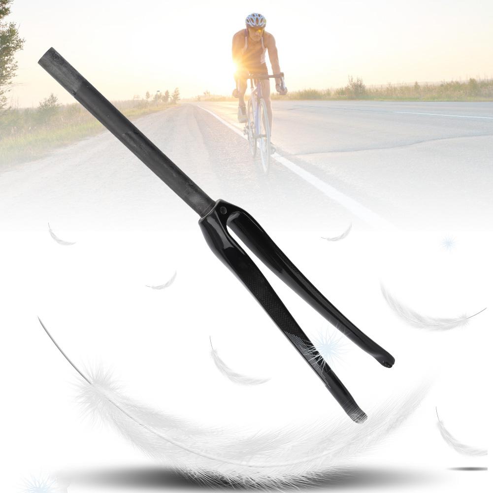 Carbon Fiber 700C Road Bicycle C Brake Straight Tube Hard Front Fork Bike Cycling EquipmentRed Sign